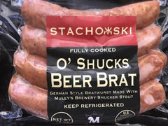 O' Shucks Beer Brat (Mully's Shucker Stout Infused - Fully Cooked)